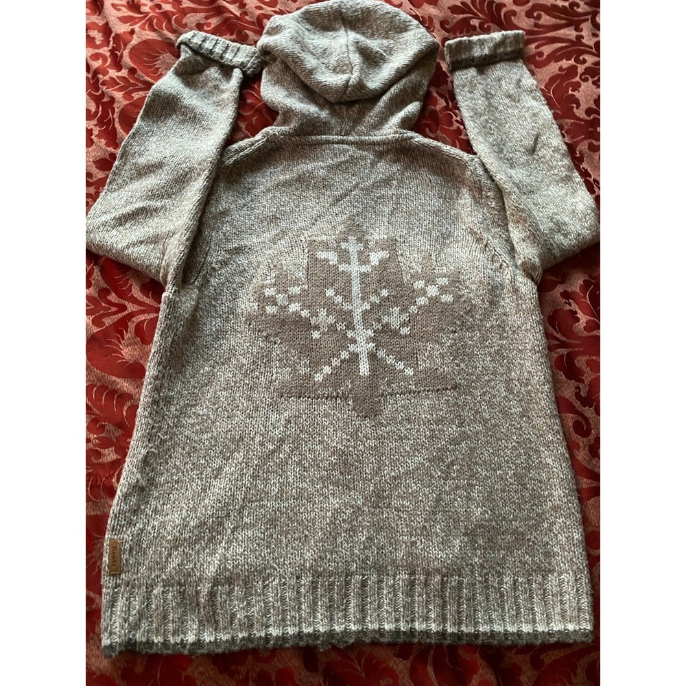 Roots Canada Wool Blend Full Zip-Up Cardigan Hoodie XL Soft Comfort s61